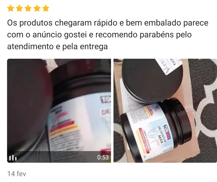 Avaliação do Desentop Max — entrega rápida e bem embalado